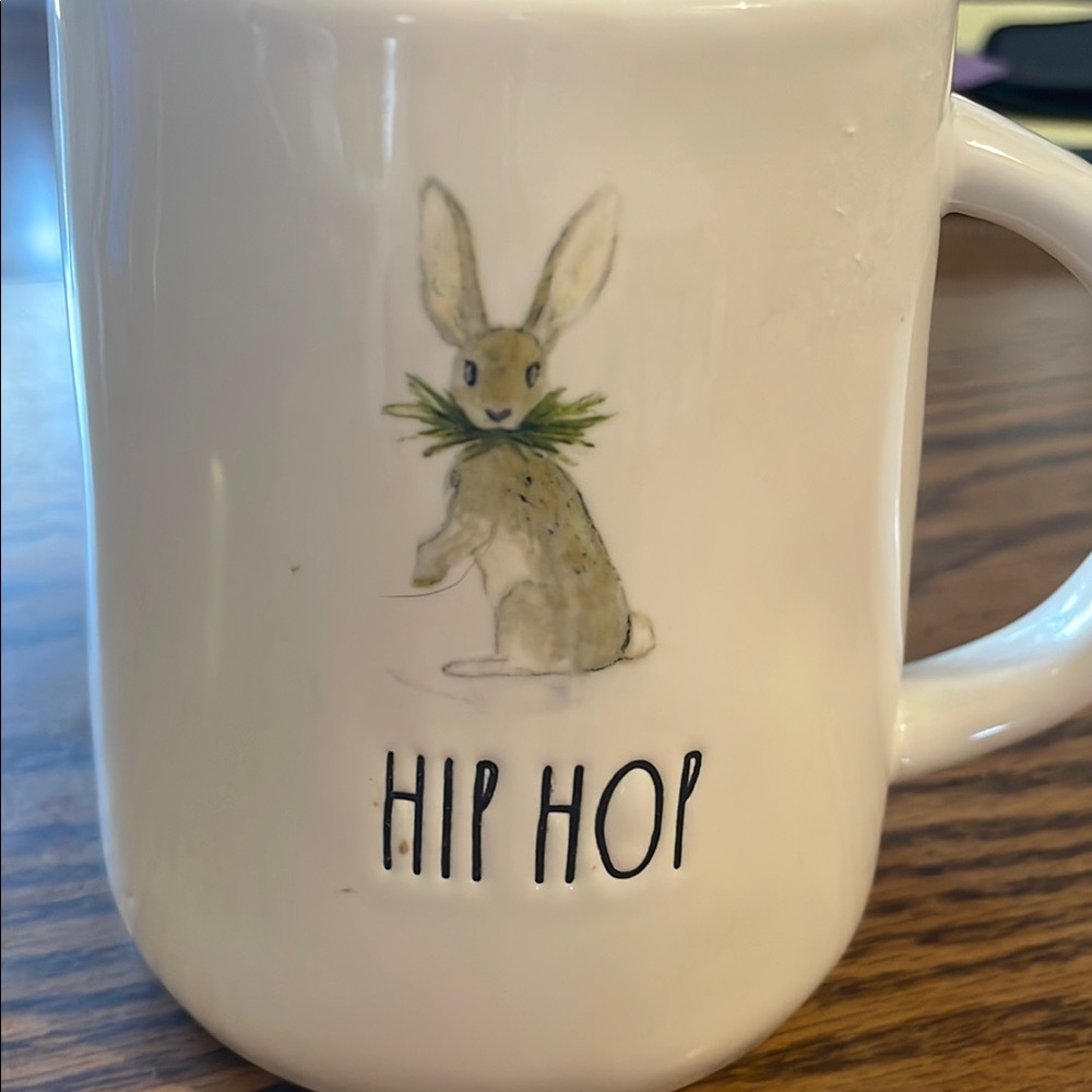 White Mug with Bunny Design